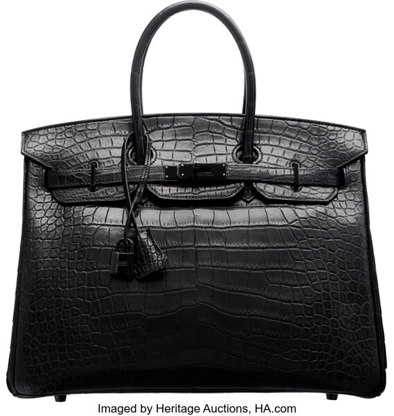 Hermes Birkin Croc Black 35cm, Luxury, Bags & Wallets on Carousell