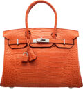 Hermes Matte Ciel Alligator Kelly Pochette Bag with Palladium, Lot #58174