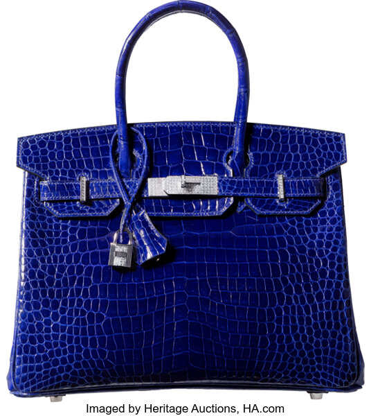 AN EXCEPTIONAL, SHINY ROUGE H POROSUS CROCODILE DIAMOND BIRKIN 30 WITH 18K  WHITE GOLD AND DIAMOND HARDWARE, HERMÈS, 2008