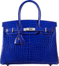 Hermes Kelly Pochette Bleu Mykonos Alligator Lisse Shiny Gold