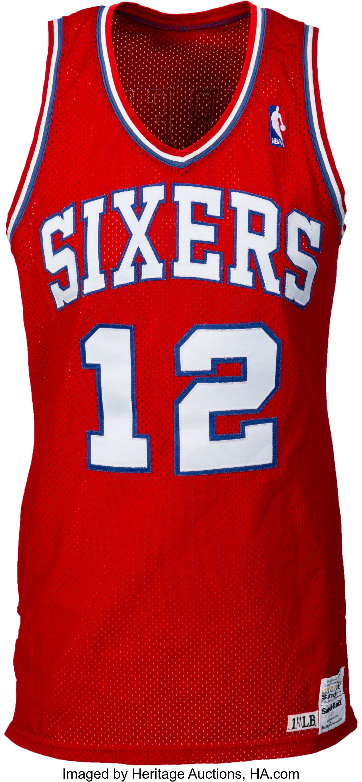 1986-87 World B. Free Game Worn Philadelphia 76ers Uniform with, Lot  #50830