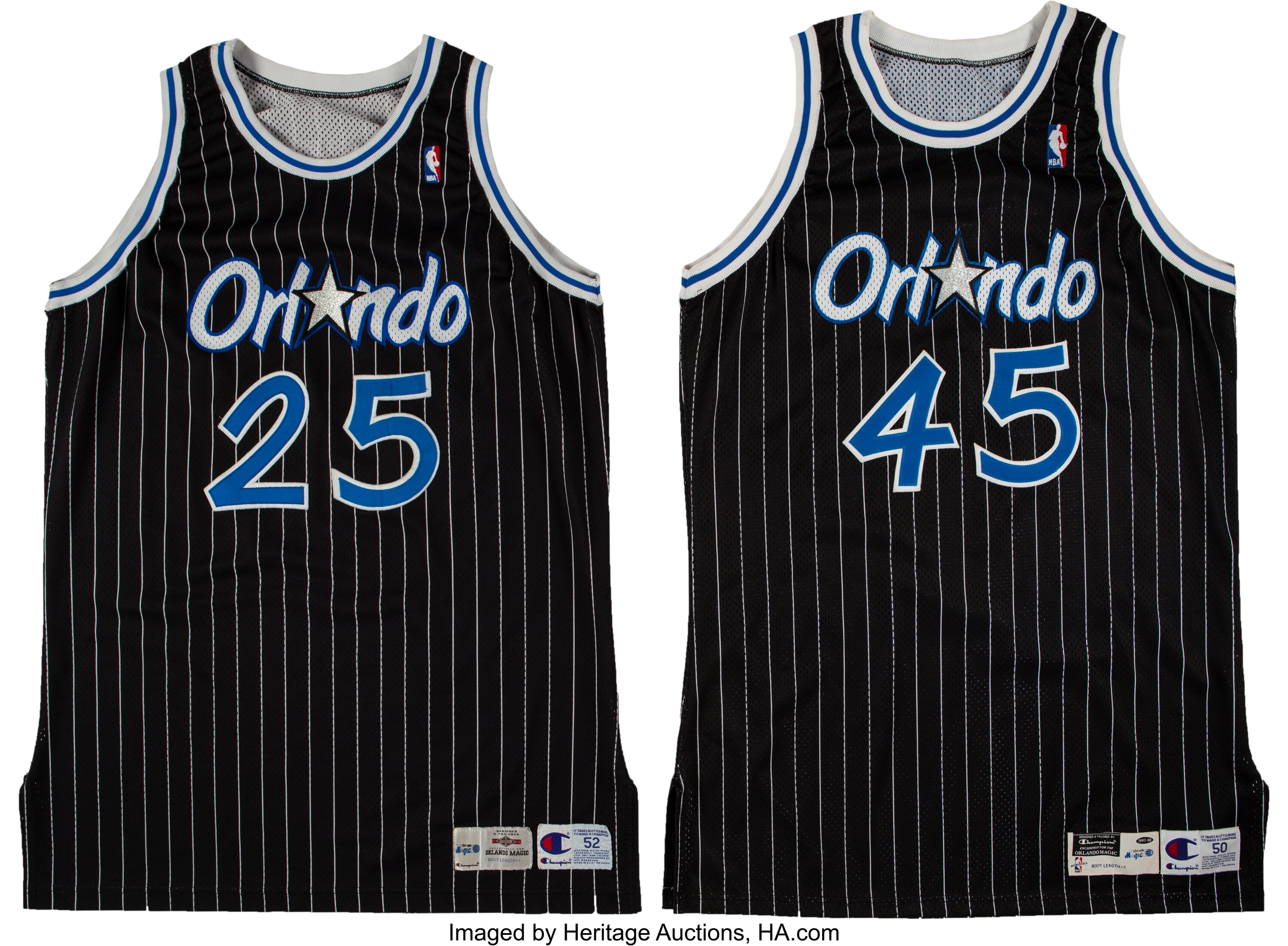 Autographed/Signed Nick Anderson Orlando Black Pinstripe Basketball Jersey  PSA/DNA COA