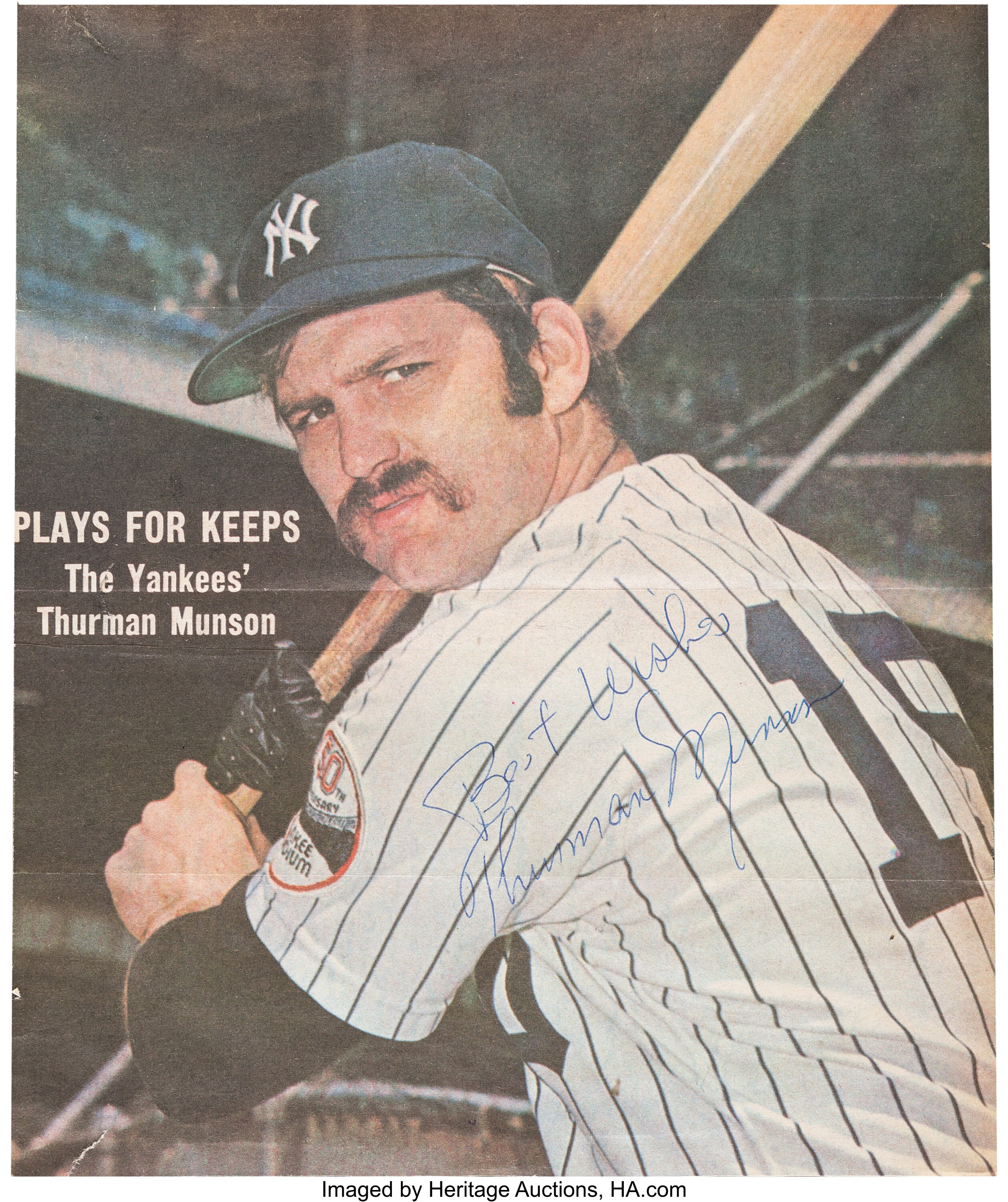 Sell or Auction Your Original Thurman Munson Single Signed Baseball