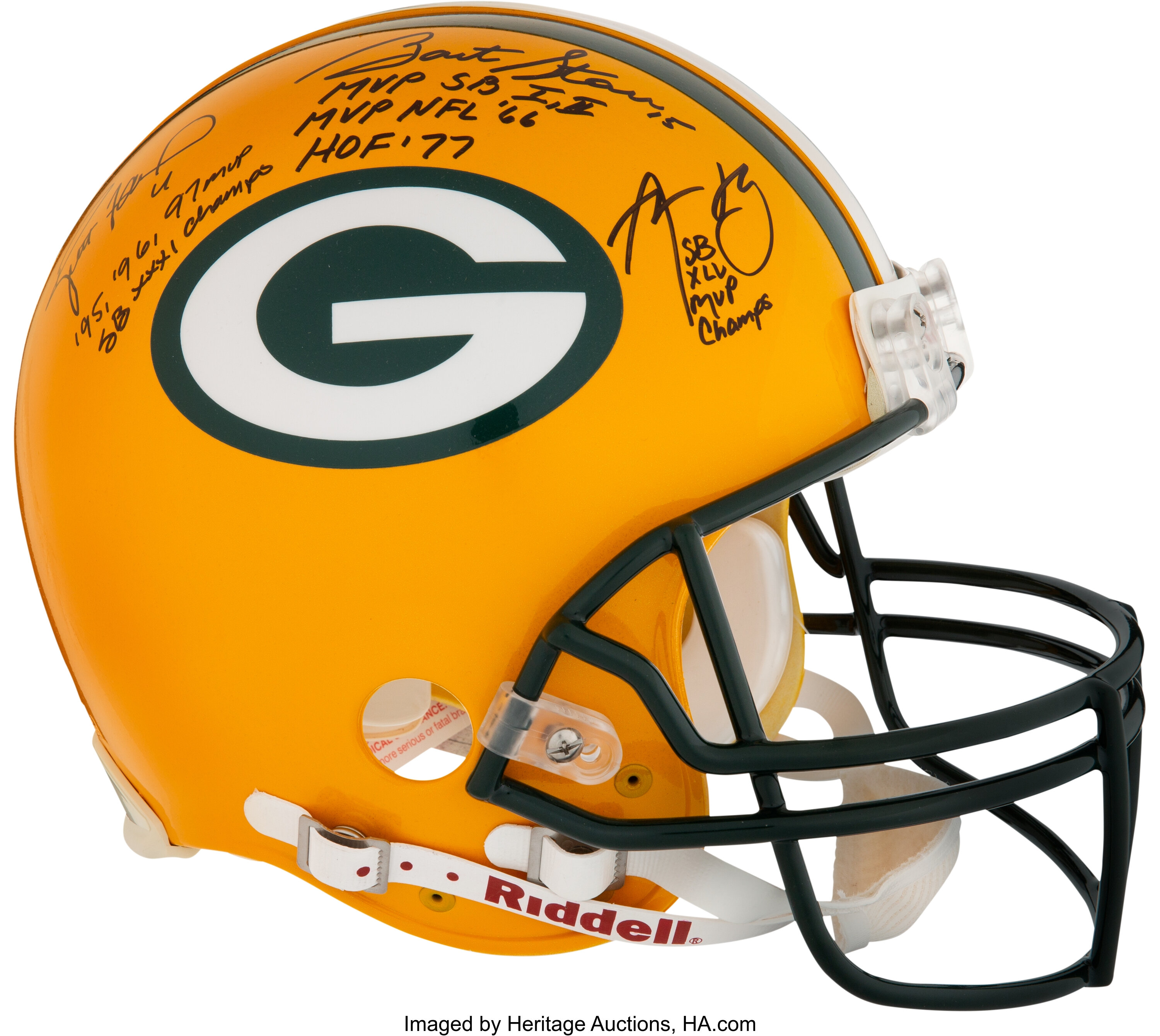 Green Bay Packers Arron Rogers, Bret Favre Bart Starr by Peter Nowell