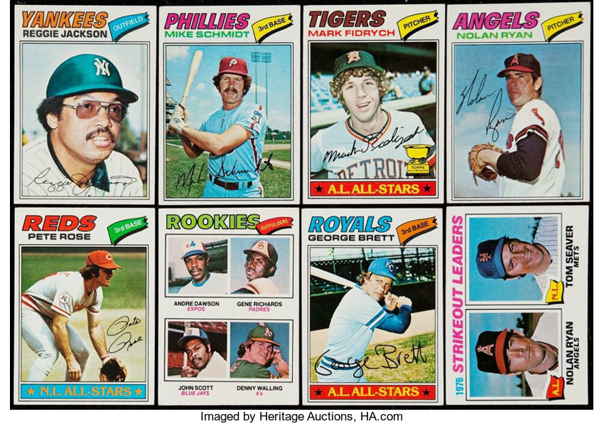 1977 Topps Baseball Card Complete Set Ryan Dawson Yount Brett Rose