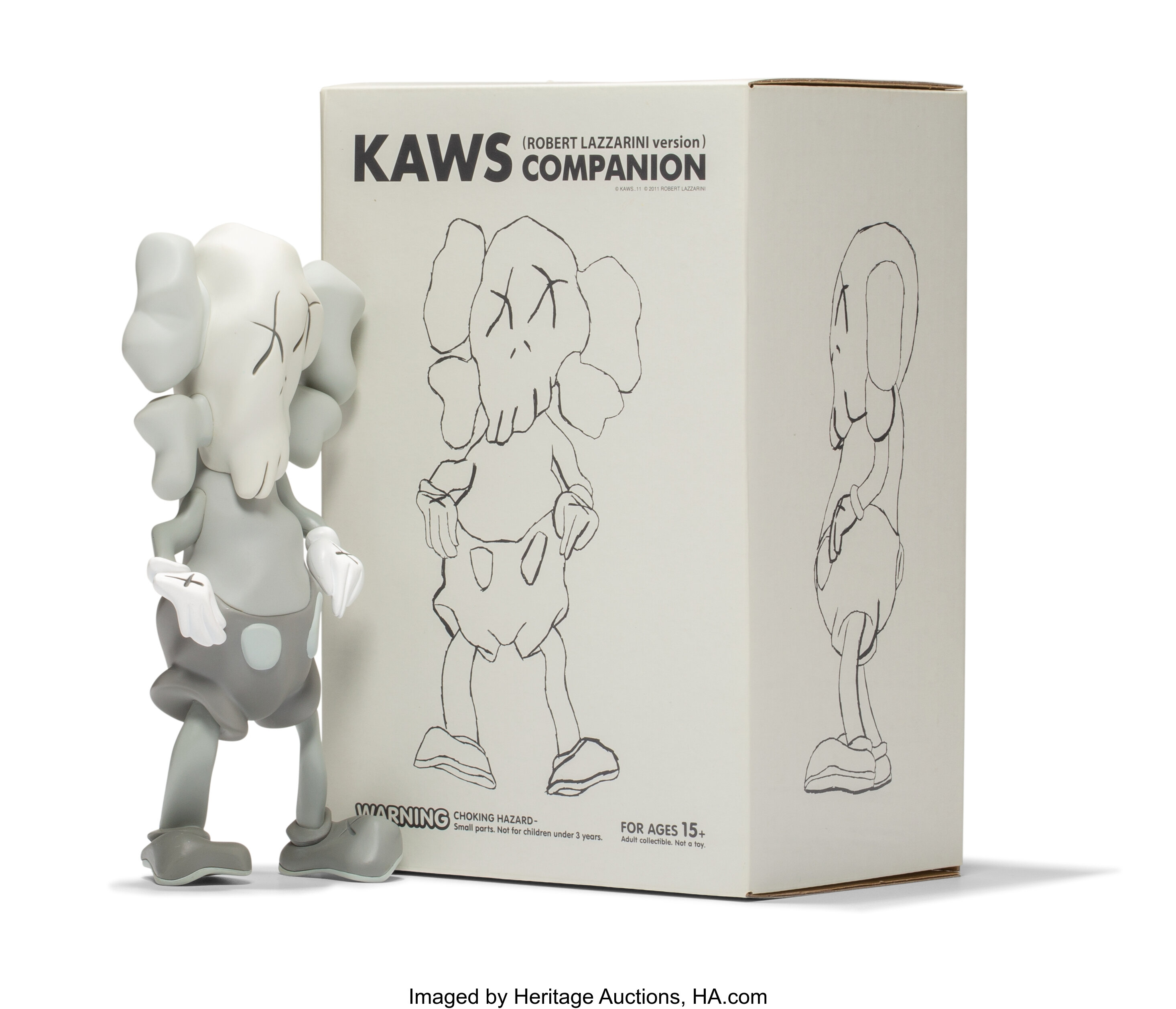 KAWS X Robert Lazzarini. Companion (Grey), 2010. Painted cast