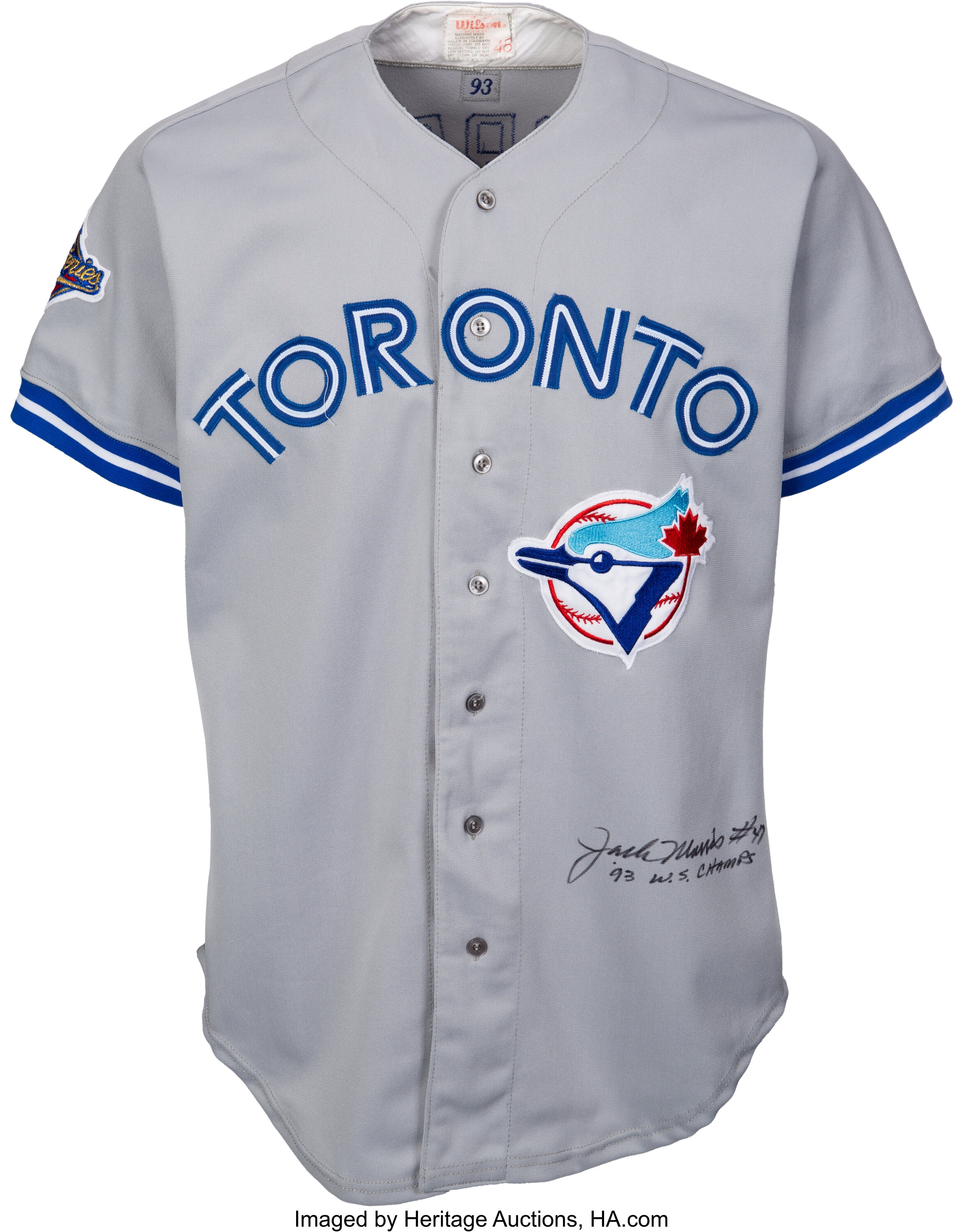 1993 Jack Morris World Series Game Worn & Signed Toronto Blue Jays