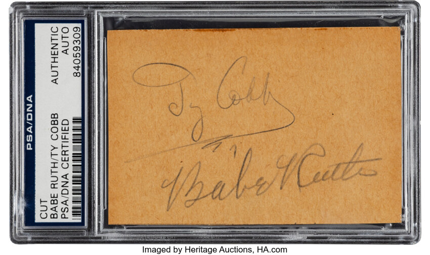 1940's Babe Ruth Signed Cut Signature, PSA/DNA NM-MT 8