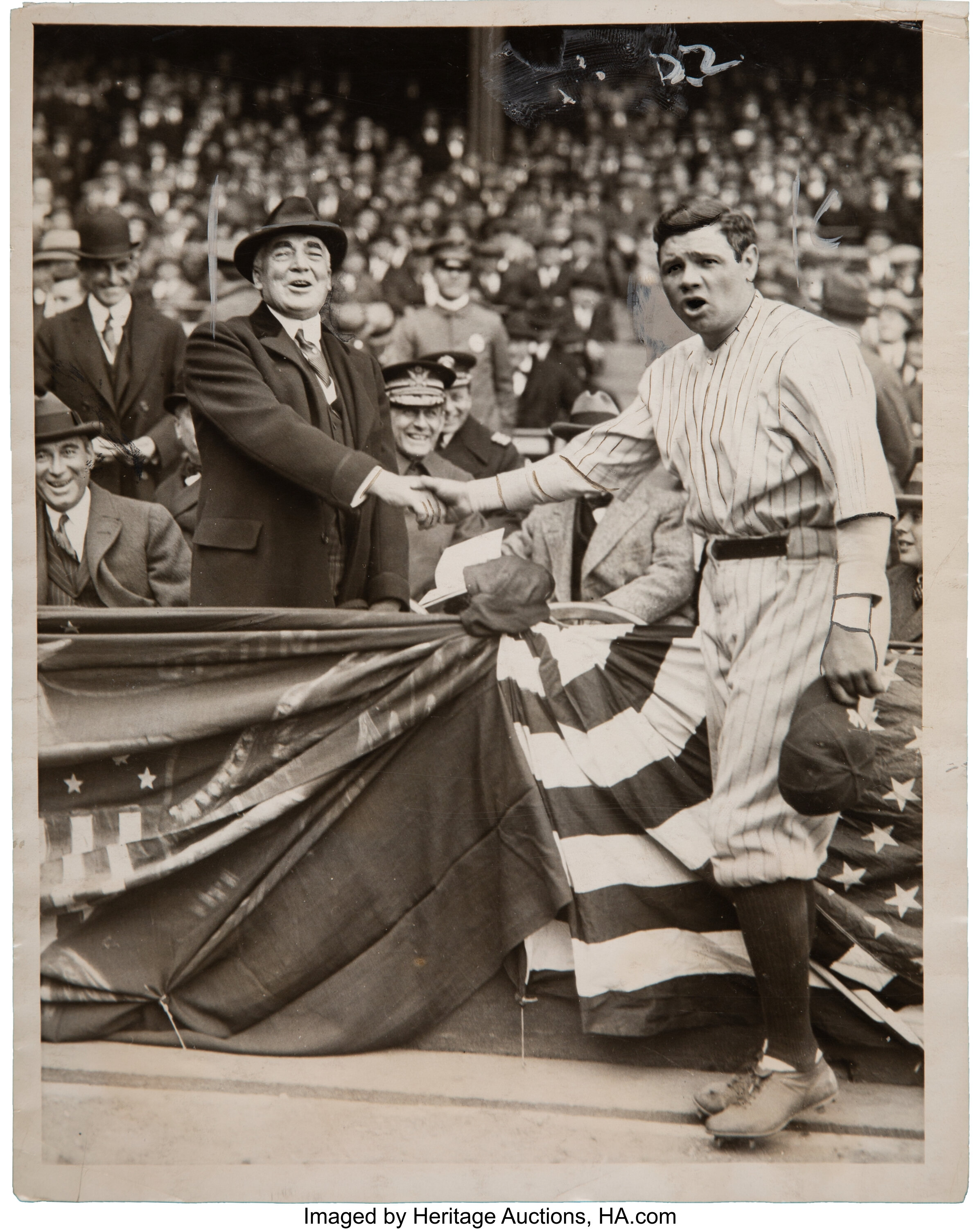 1923 Babe Ruth at Grand Opening of Yankee Stadium News Photograph