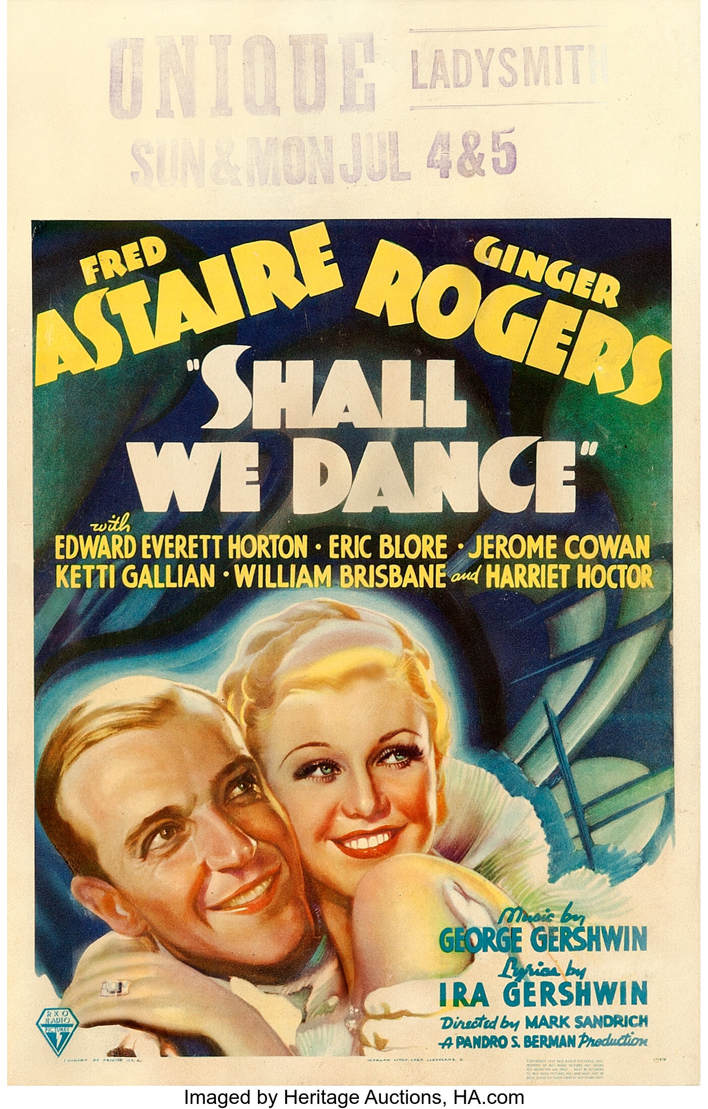 Shall We Dance Rko 1937 Window Card 14 X 22 Movie Lot Heritage Auctions
