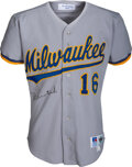 1998 GAME WORN USED DON ROWE MILWAUKEE BREWERS ALT JERSEY 48