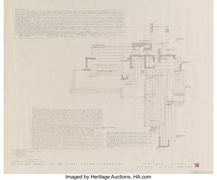 Frank Lloyd Wright American 1867 1959 Seven Plans And Lot