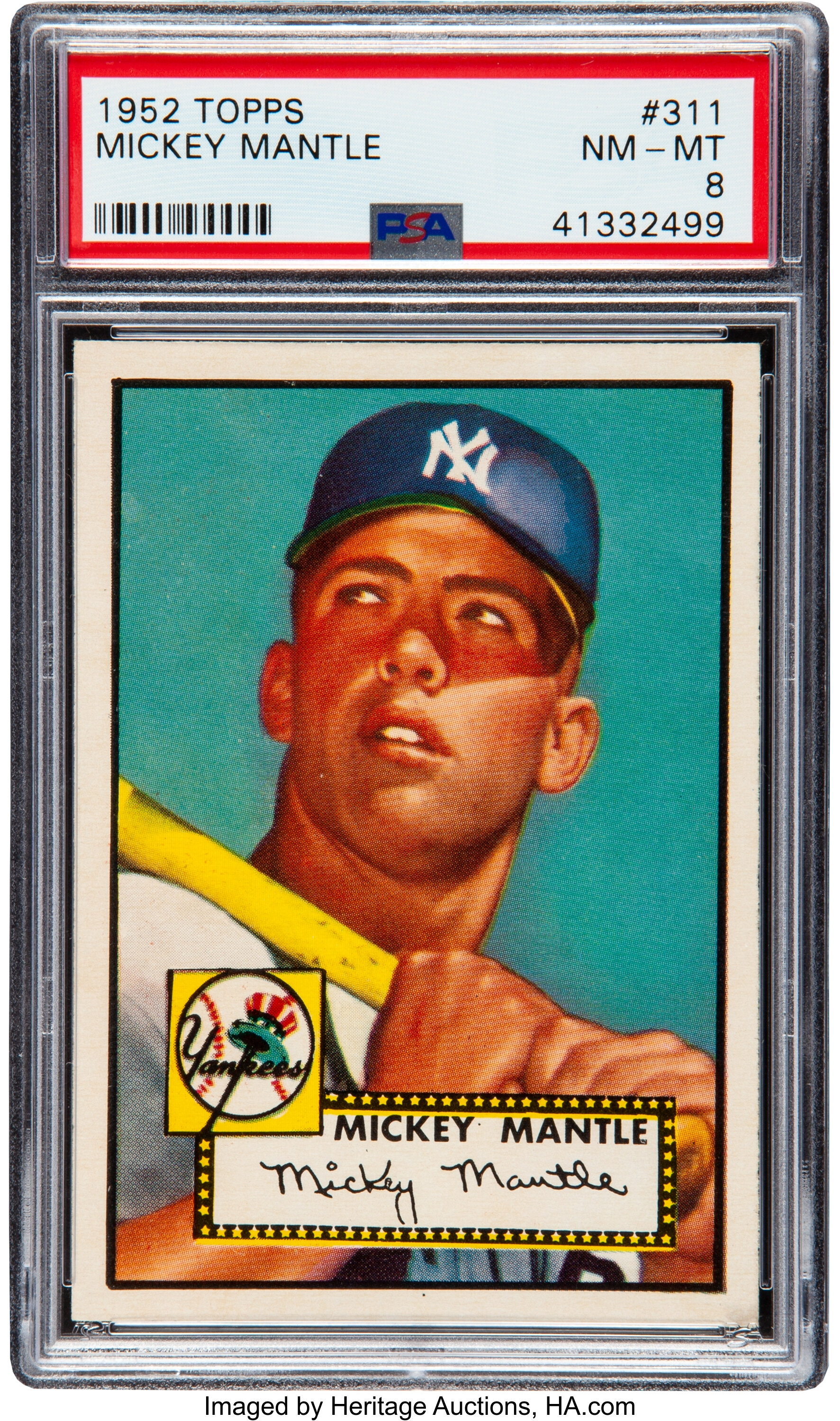 1952 Topps Mickey Mantle #311 PSA NM-MT 8. Fresh To The Hobby!... | Lot ...