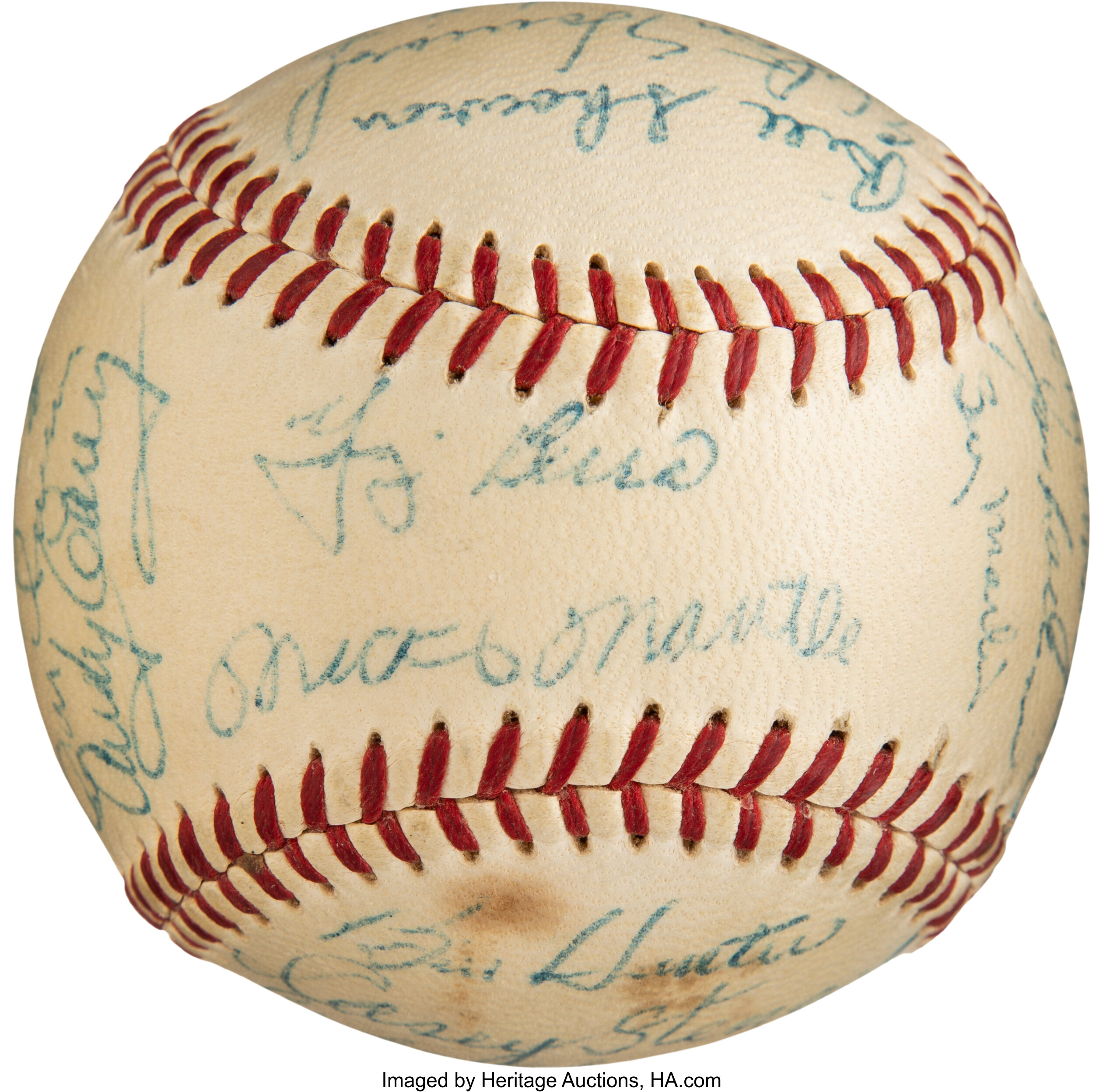 1956 NEW YORK YANKEES AUTOGRAPHED BASEBALL