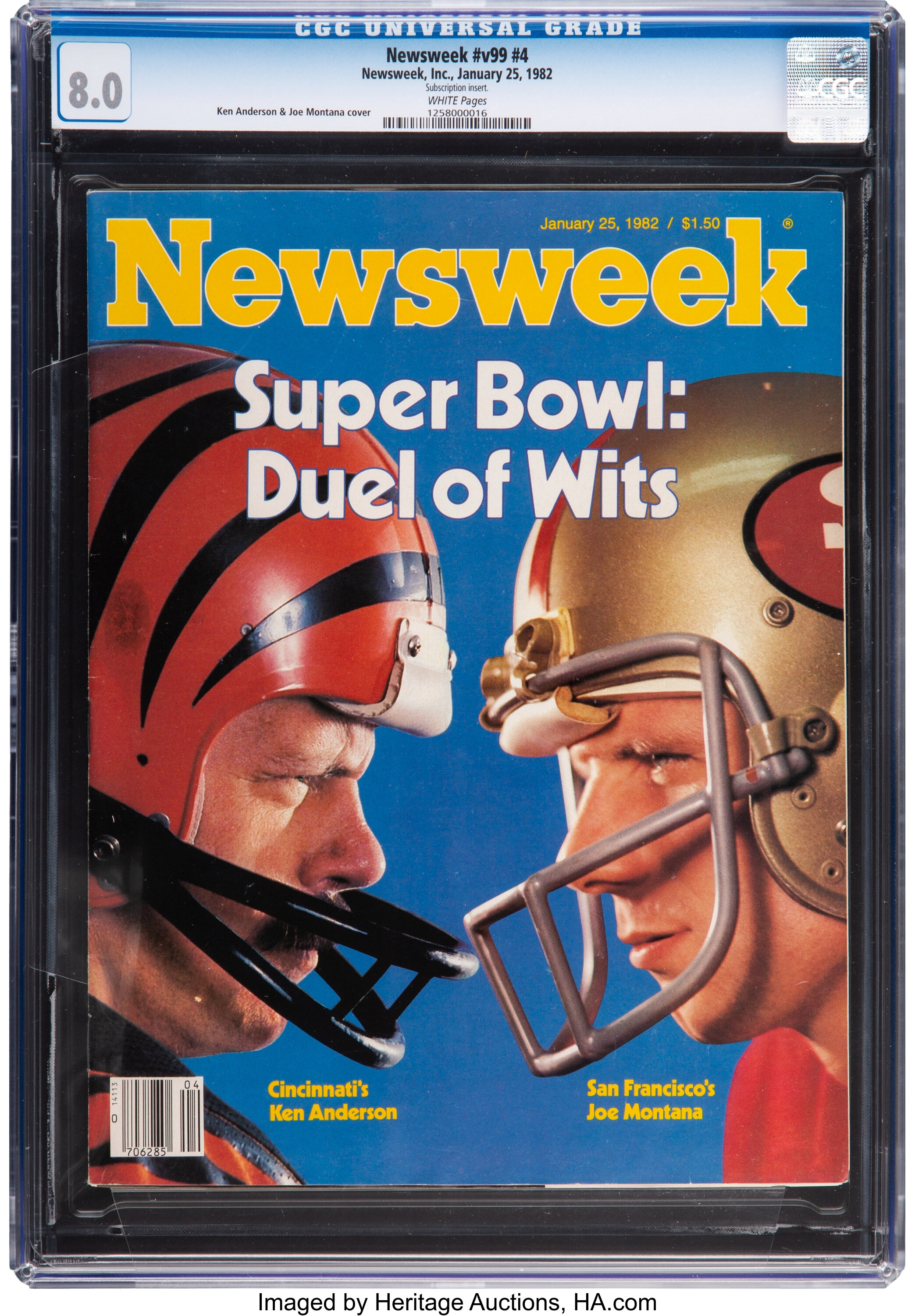 1982 Joe Montana Newsweek Magazine CGC 8.0 - Highest Graded. , Lot  #50666