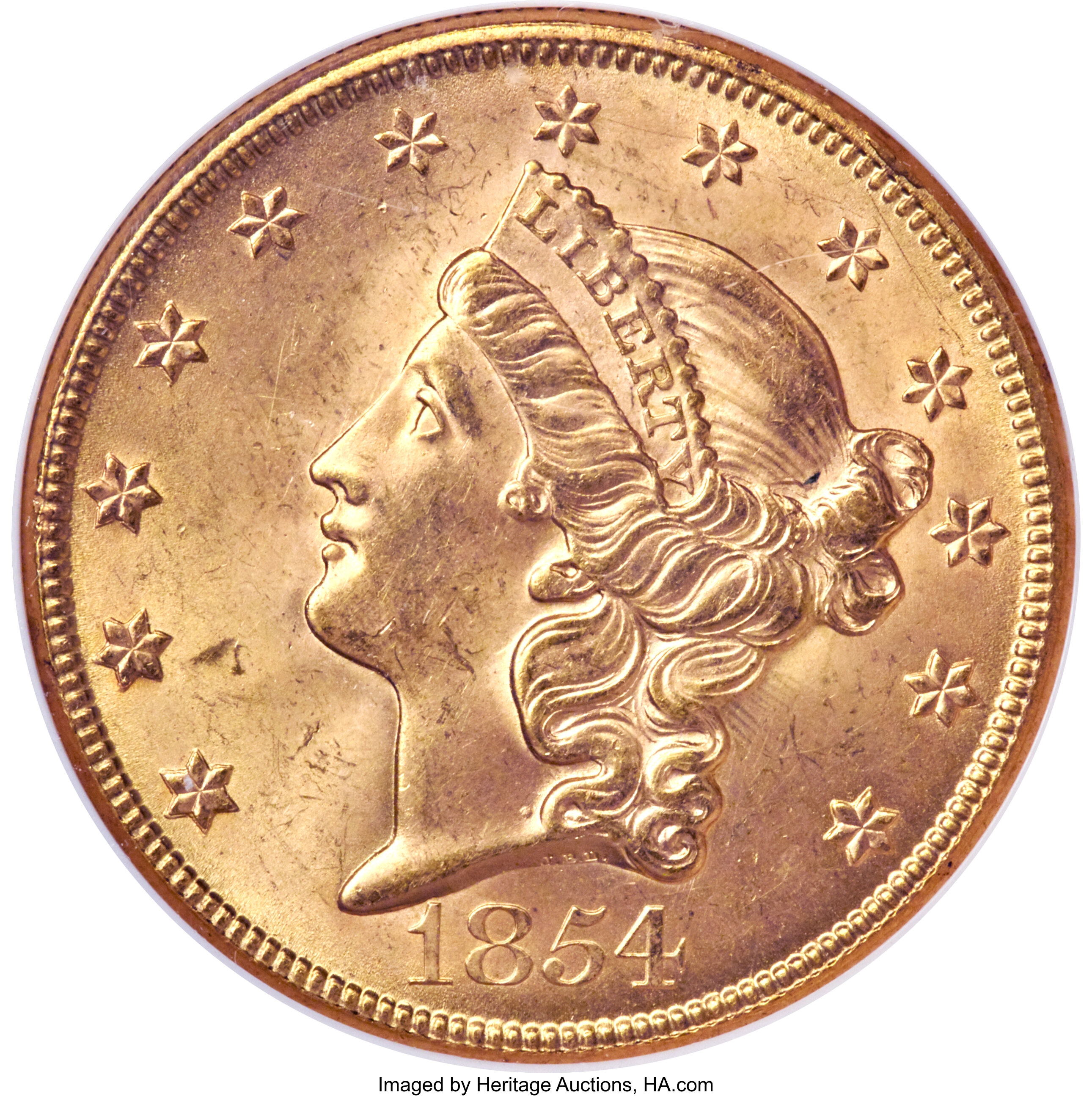 USA 1854 $20 Large Date VF35 NGC