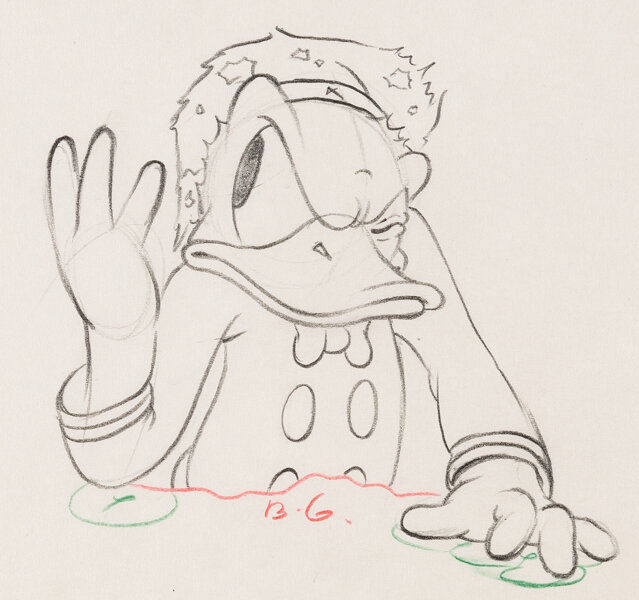 Self Control Donald Duck Production Drawing Walt Disney