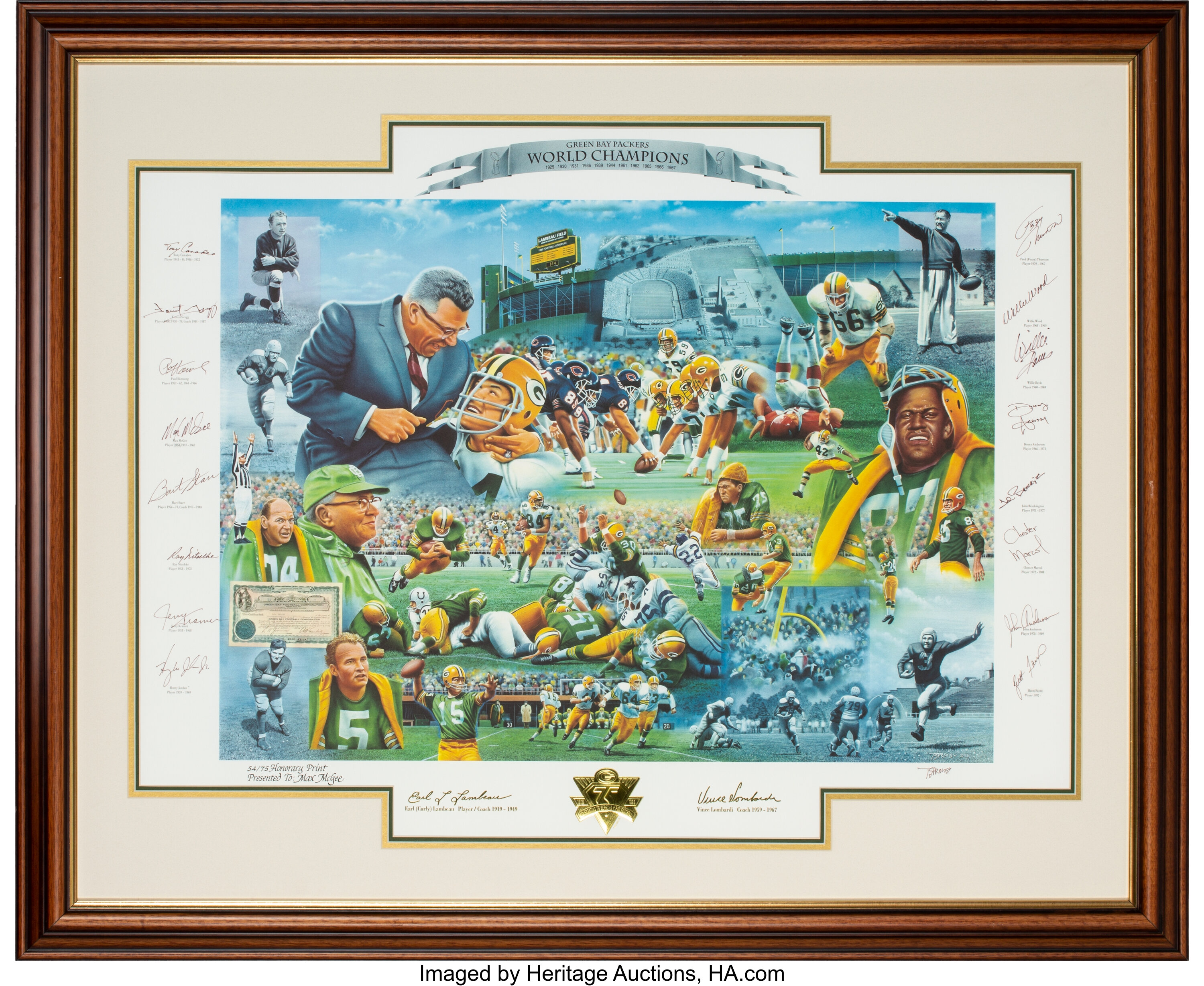 Green Bay Packers 8 x 26 Framed Art Uniform Heritage Print