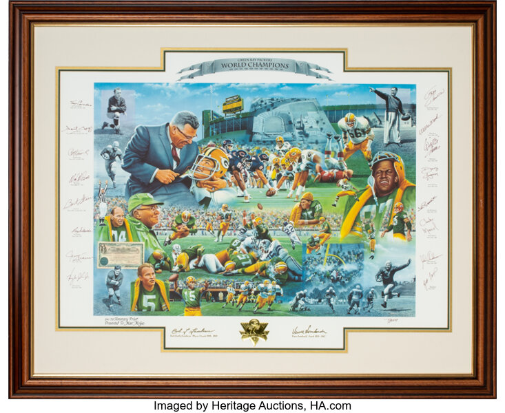 Green Bay Packers Signed Wall Art, Collectible Packers Wall Art