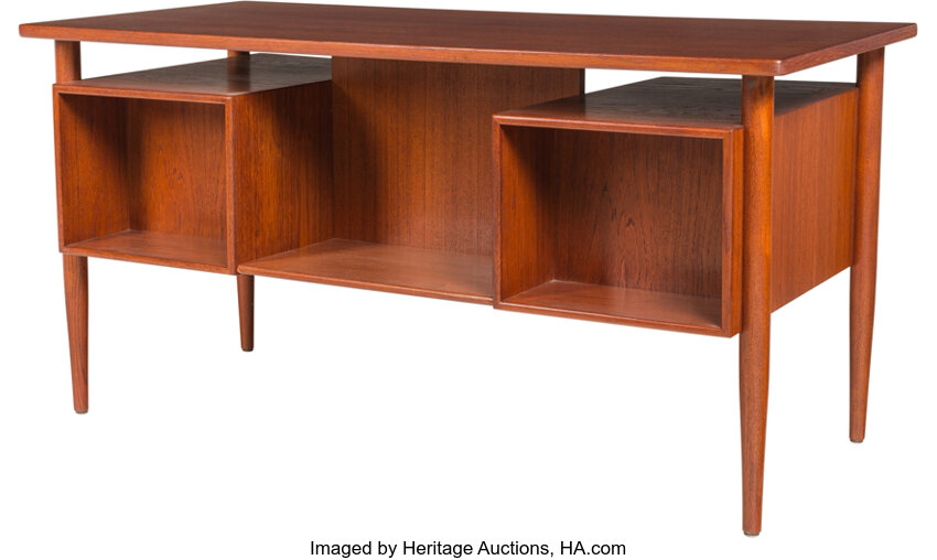 Danish School 20th Century Desk Circa 1960 Teak 29 1 4 X 57