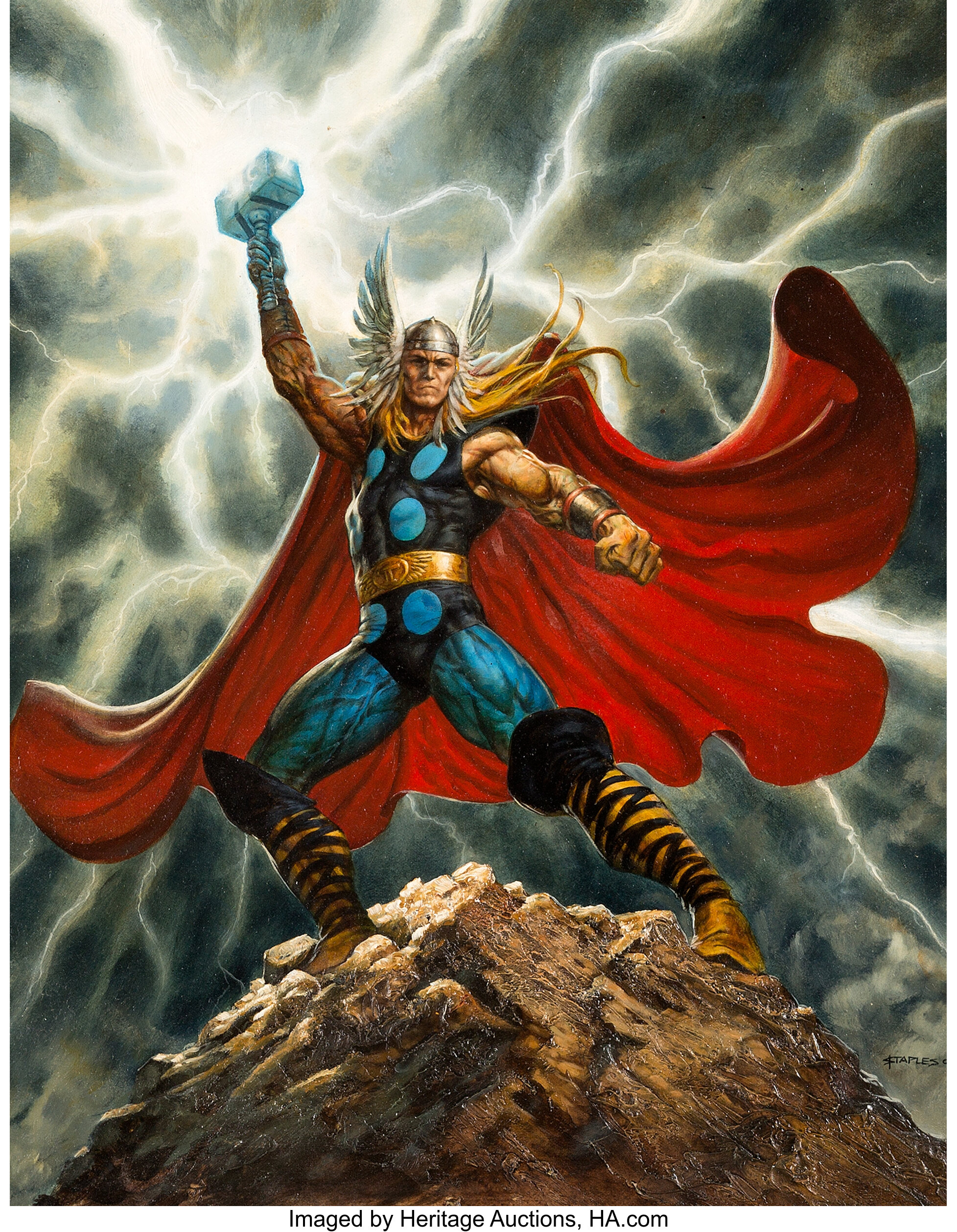 Greg Staples The Mighty Thor Painting Original Art 2007