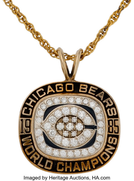 1985 Chicago Bears Super Bowl Championship Pendant Presented to