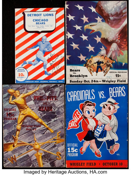 1943 Chicago Bears Program Lot of 4 - Championship Season., Lot #42198