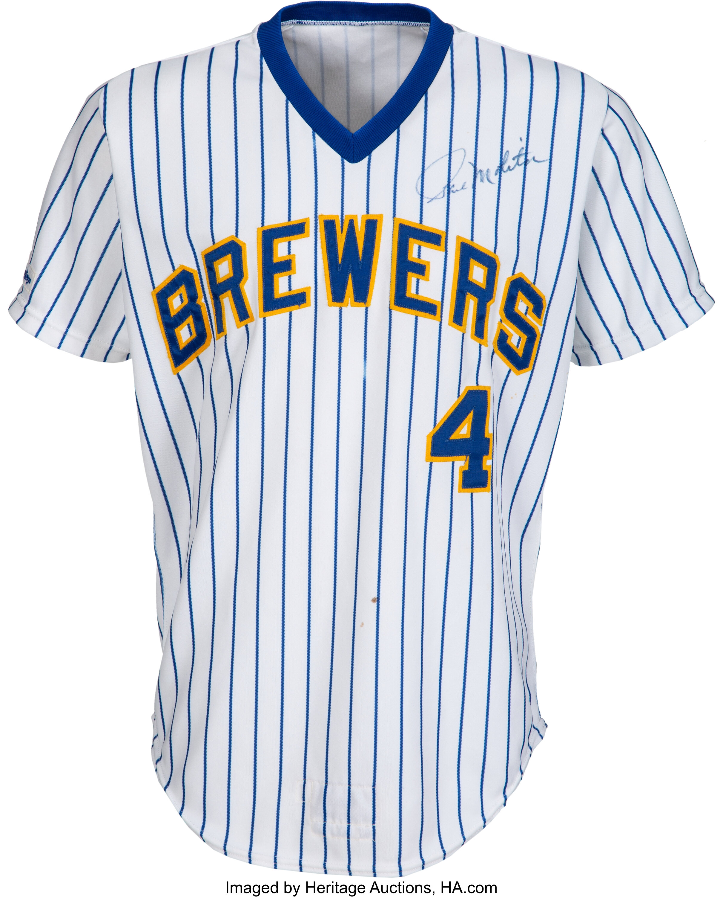4 PAUL MOLITOR Milwaukee Brewers MLB IF/DH Blue Throwback Jersey