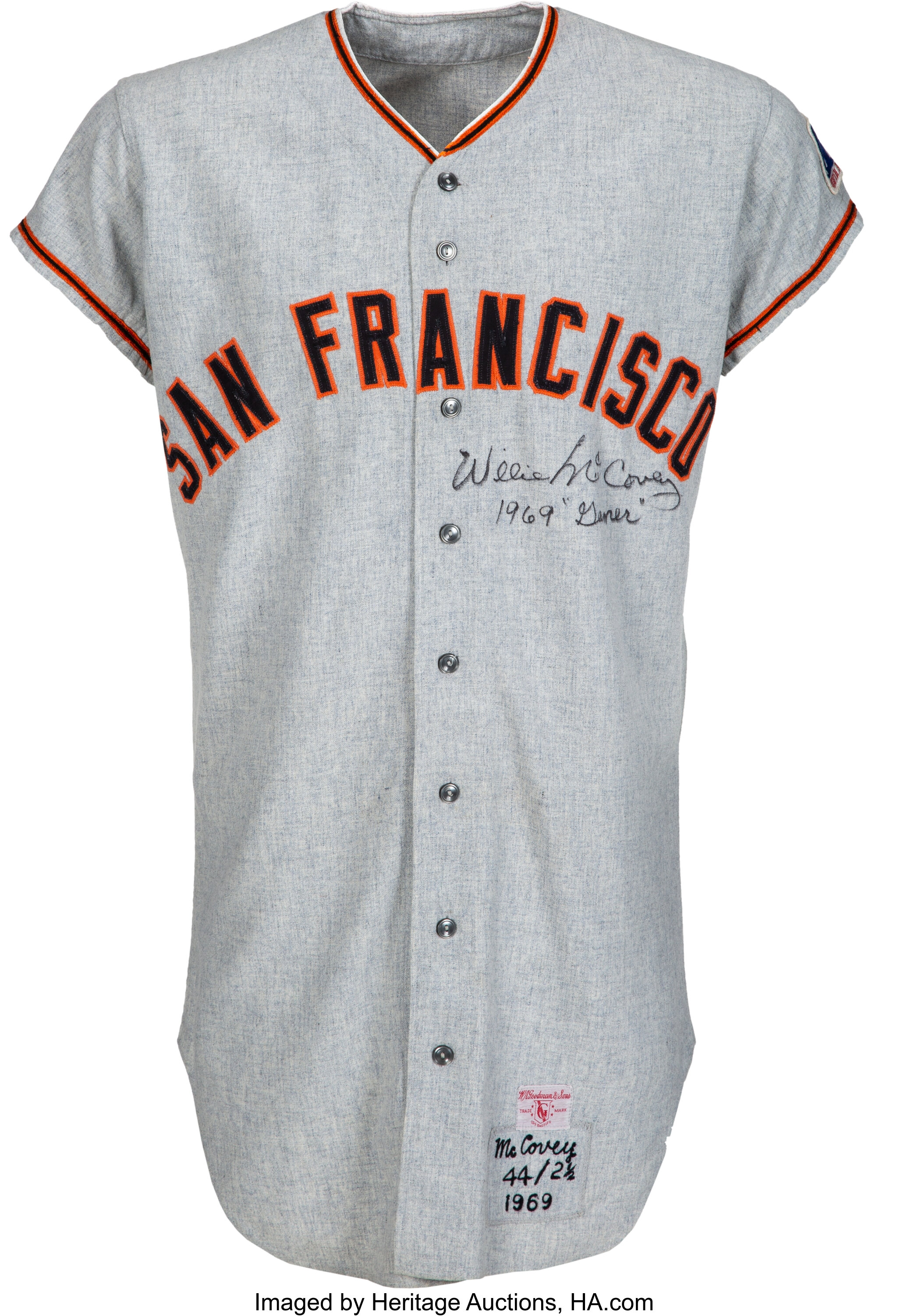 1969 Willie McCovey Game Worn & Signed San Francisco Giants, Lot #50401