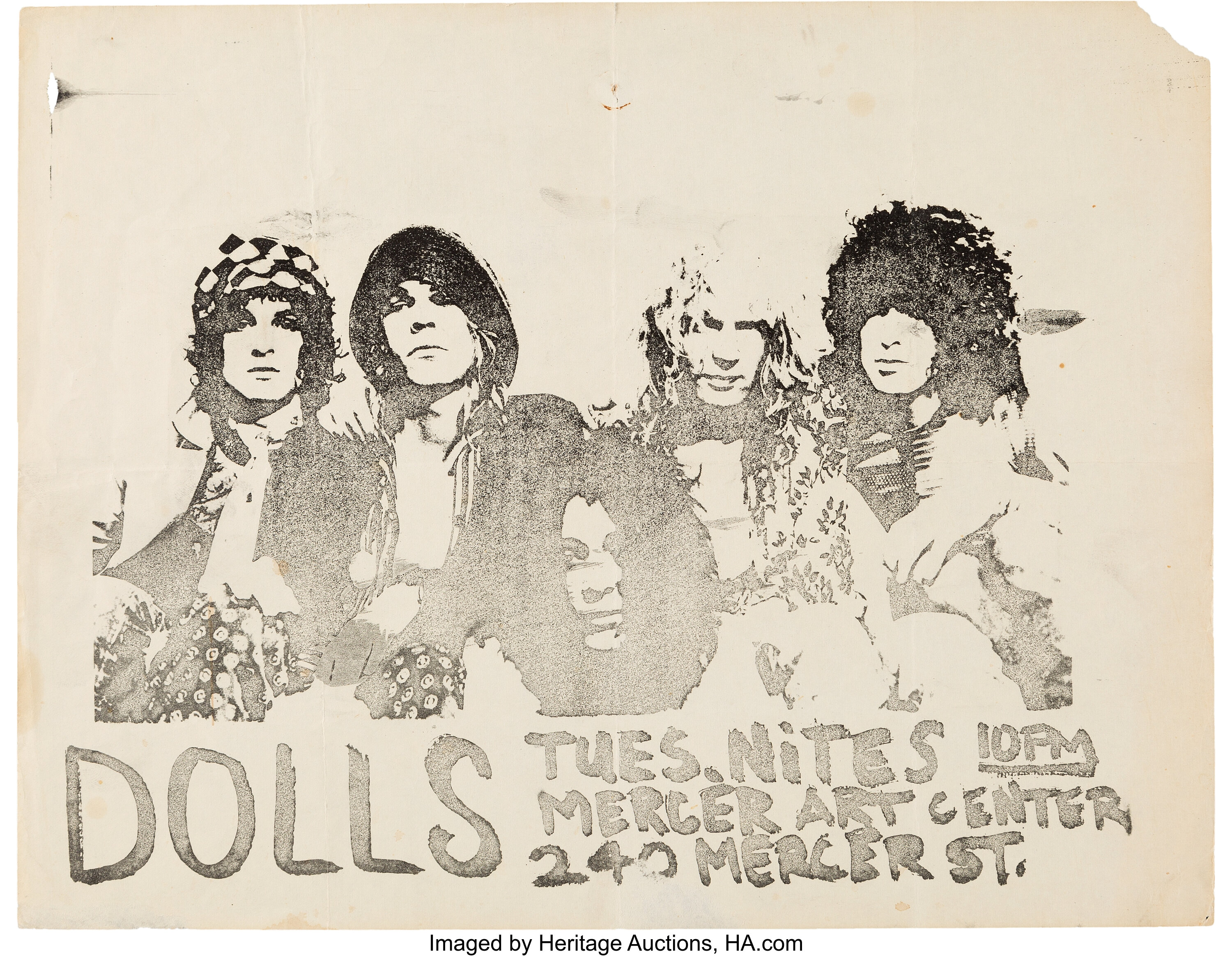 New York Dolls Mercer Art Center Concert Handbill (Circa 1972). | Lot  #89183 | Heritage Auctions