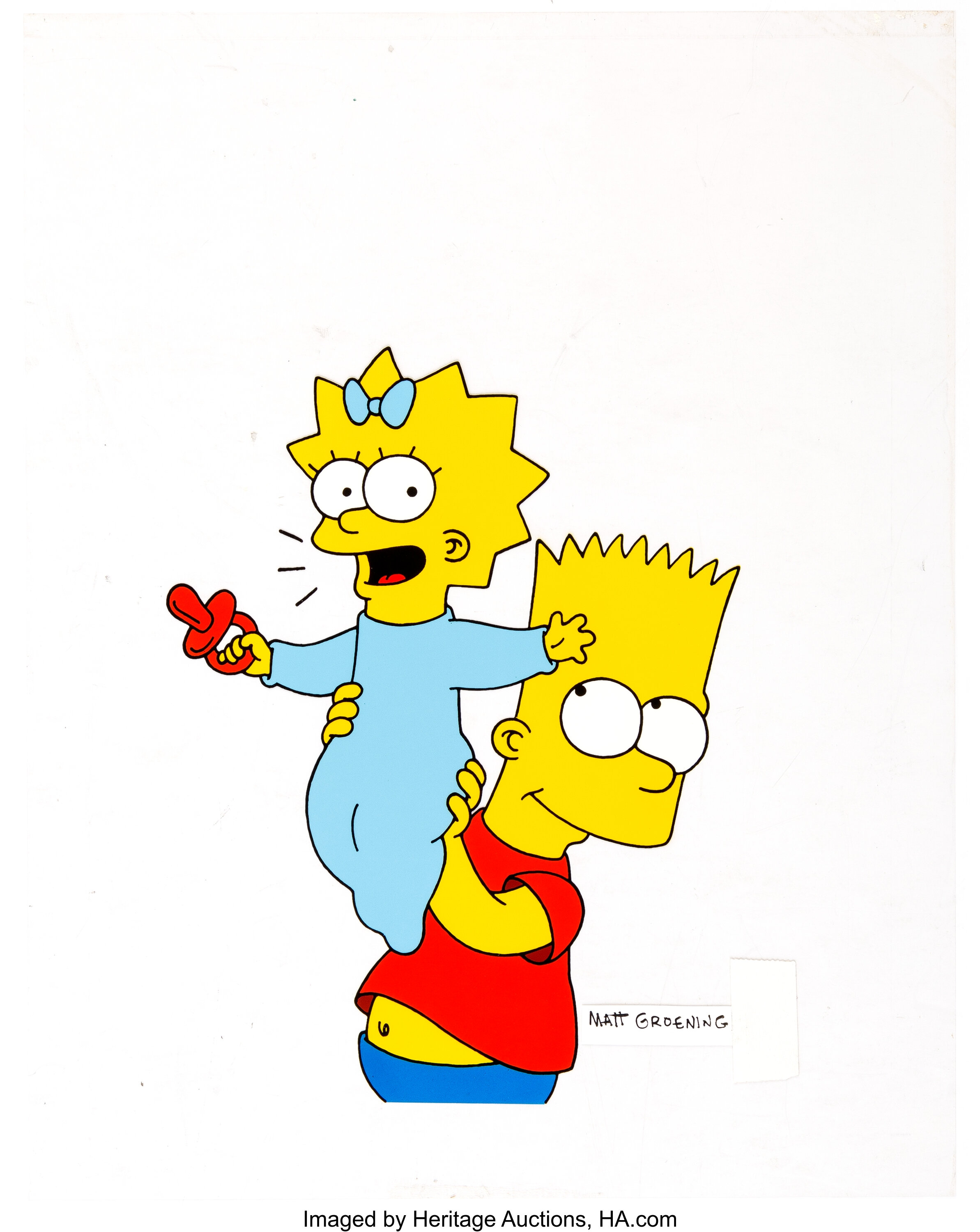 The Simpsons Bart and Maggie Presentation Cel (Fox, c. 1990s).... | Lot  #14236 | Heritage Auctions