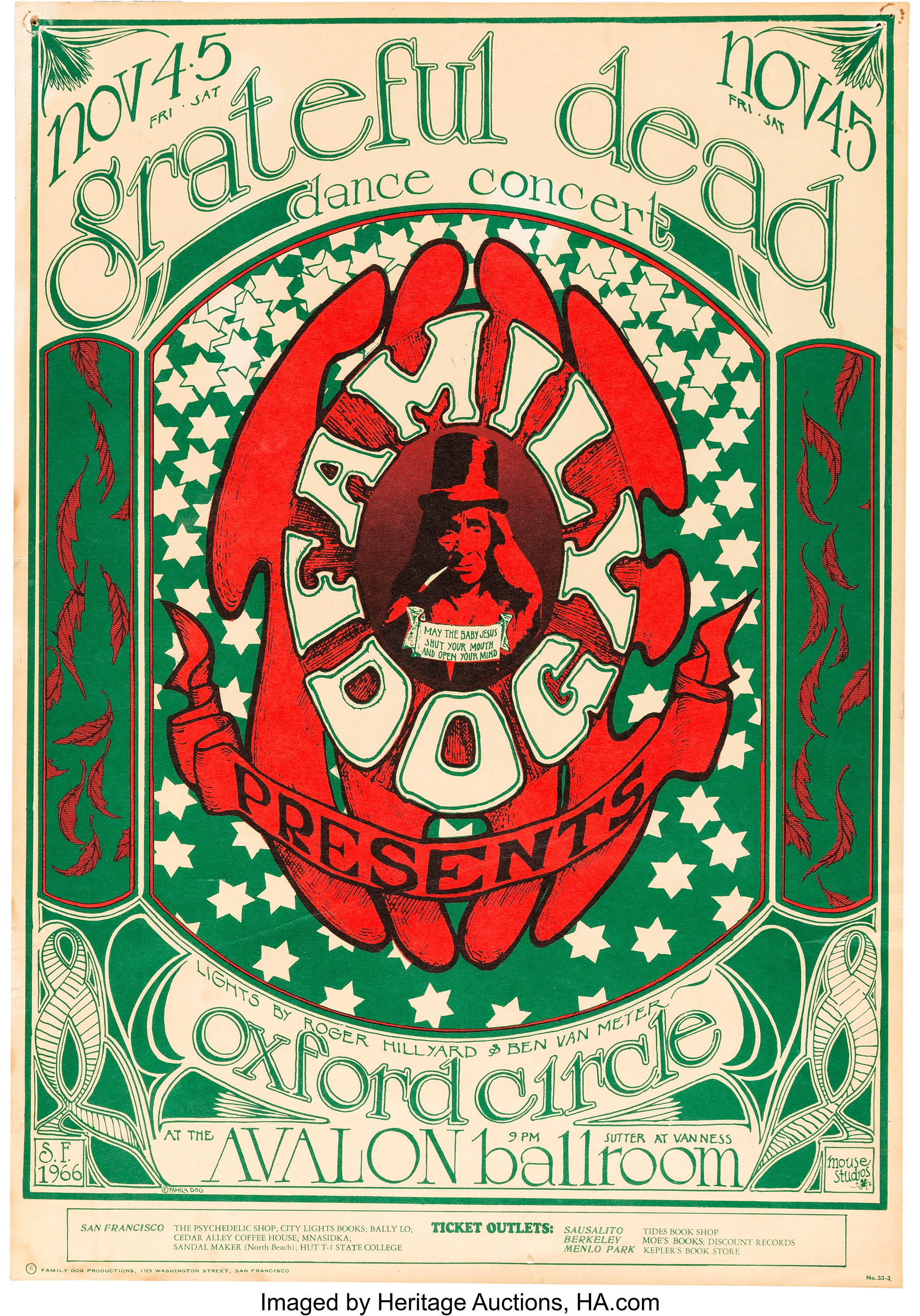 Grateful Dead "Family Dog Presents" Avalon Ballroom Concert Poster | Lot  #89590 | Heritage Auctions