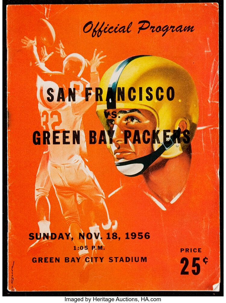 SF 49ers v Green Bay Packers **RARE** 1958 Game Program BART STARR v Y.A.  TITTLE