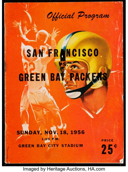 1956 Vintage San Francisco 49ers Green Bay Packers Football 