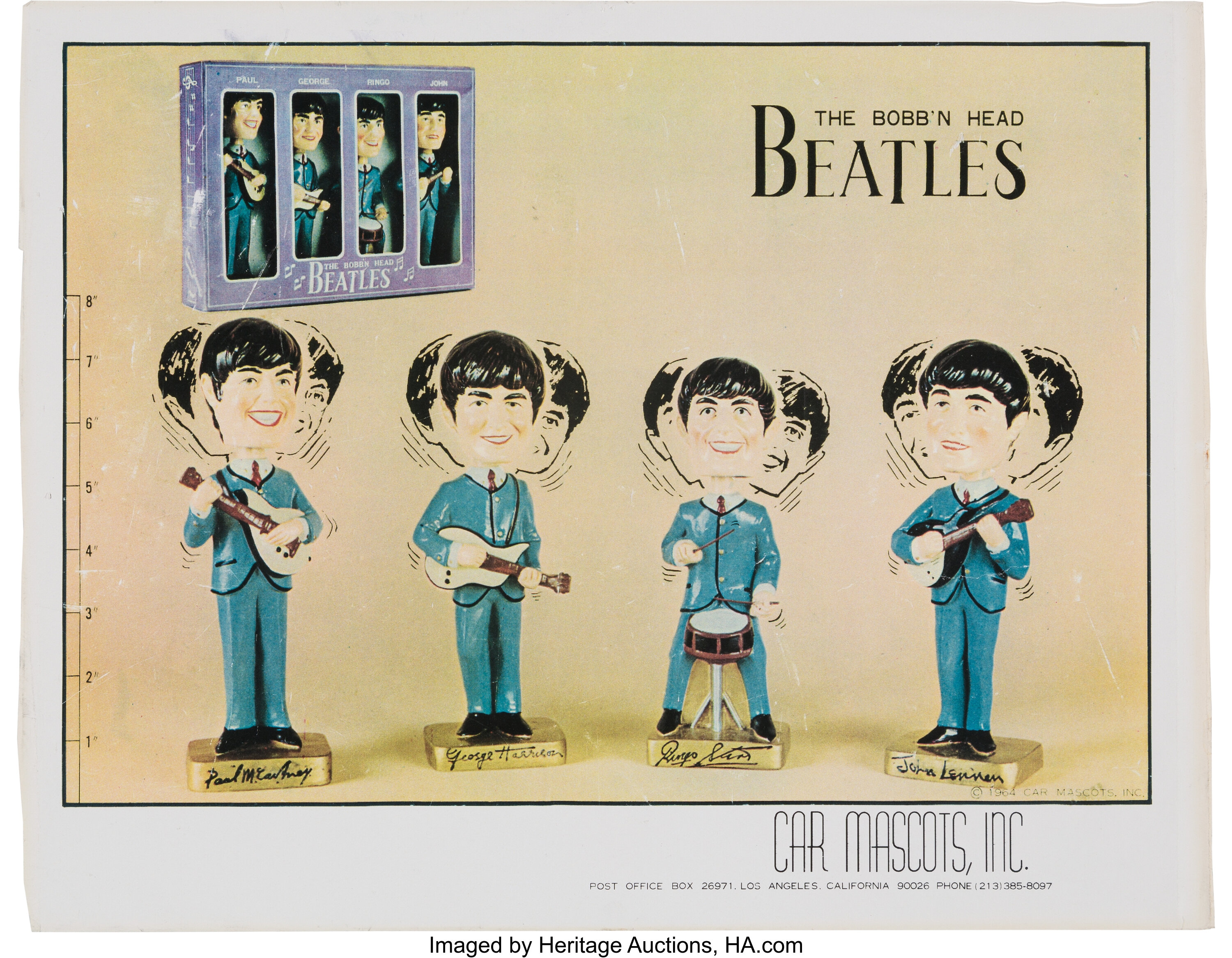 Beatles The Bobb N Head Beatles Promotional Poster Car Mascots Lot 89200 Heritage Auctions