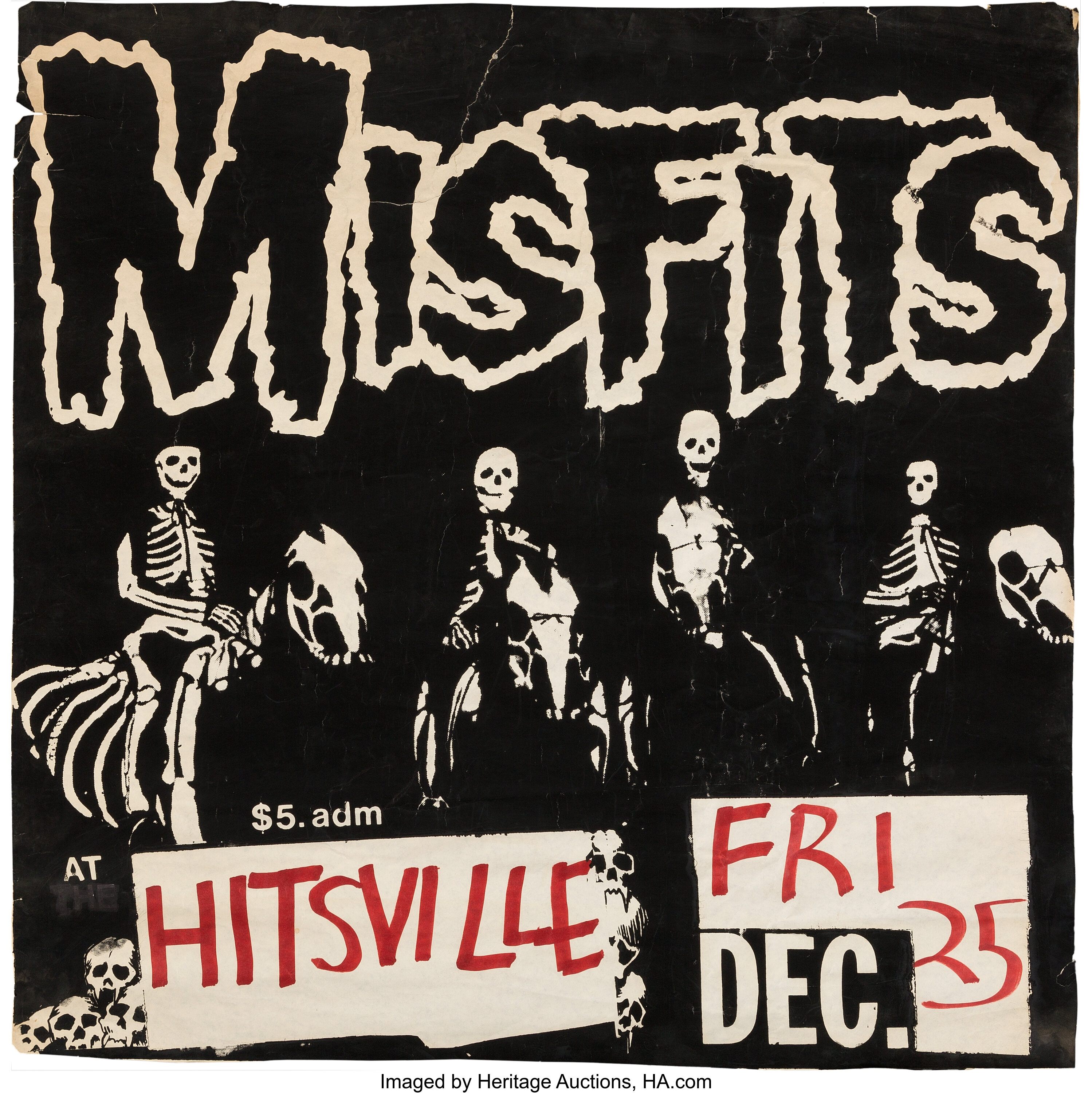 Misfits Hitsville Concert Poster 1981 Very Rare Music Lot