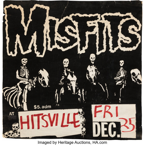 Misfits Hitsville Concert Poster (1981). Very Rare.... Music | Lot