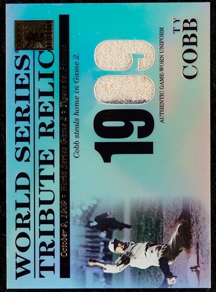 2003 Topps Tribute World Series Relic Ty Cobb Jersey Swatch Card., Lot  #43088