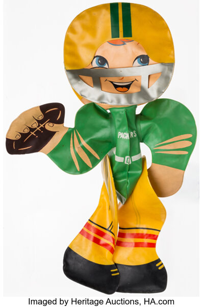 c. 1960s Green Bay Packers Inflatable Doll. Football, Lot #43247