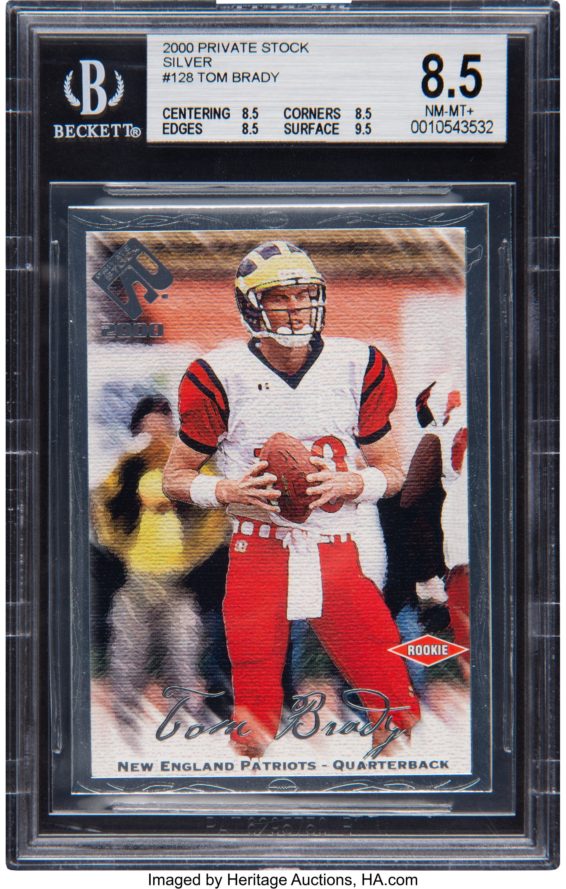 2000 Pacific Private Stock Tom Brady Silver #128 BGS NM-MT+ 8.5