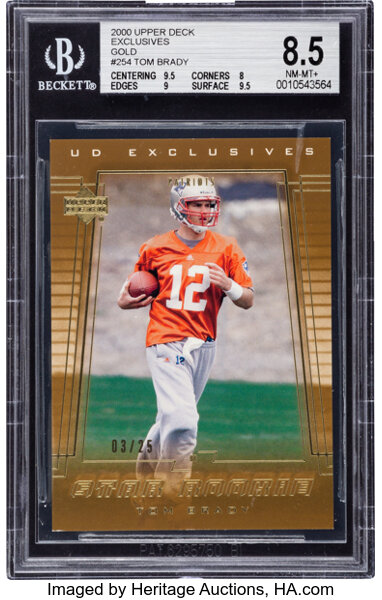 Tom Brady 2000 Upper Deck Rookie Football Card #254 - Graded NM-MT+ 8.5  (PSA)