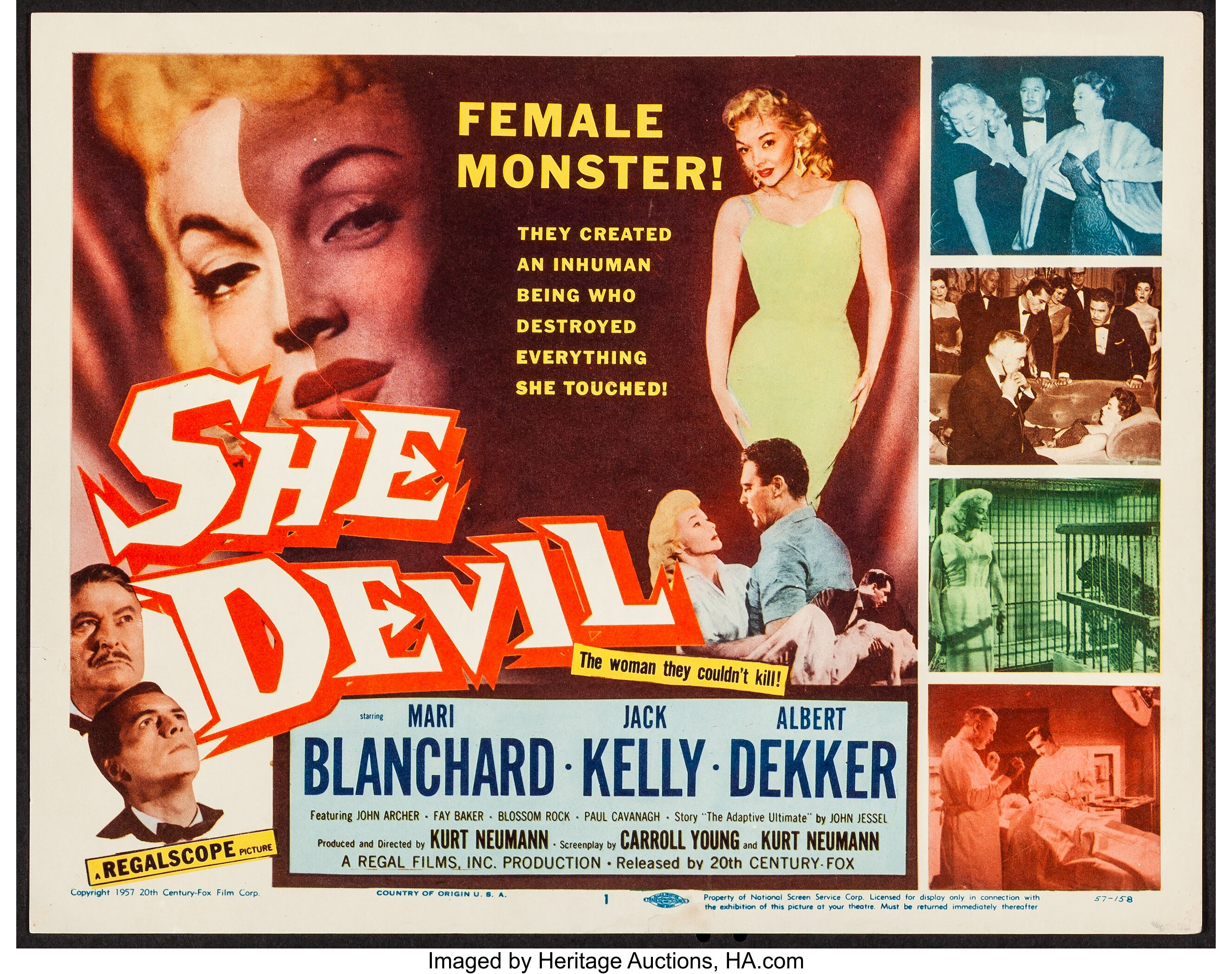 She Weeps For The Devil She Devil (20th Century Fox, 1957). Title Lobby Card (11" X 14"). | Lot