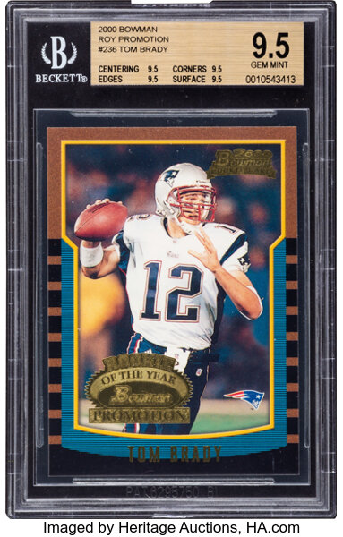 2005 TOPPS TOM BRADY 2000 DESIGN ROOKIE CARD #6/7