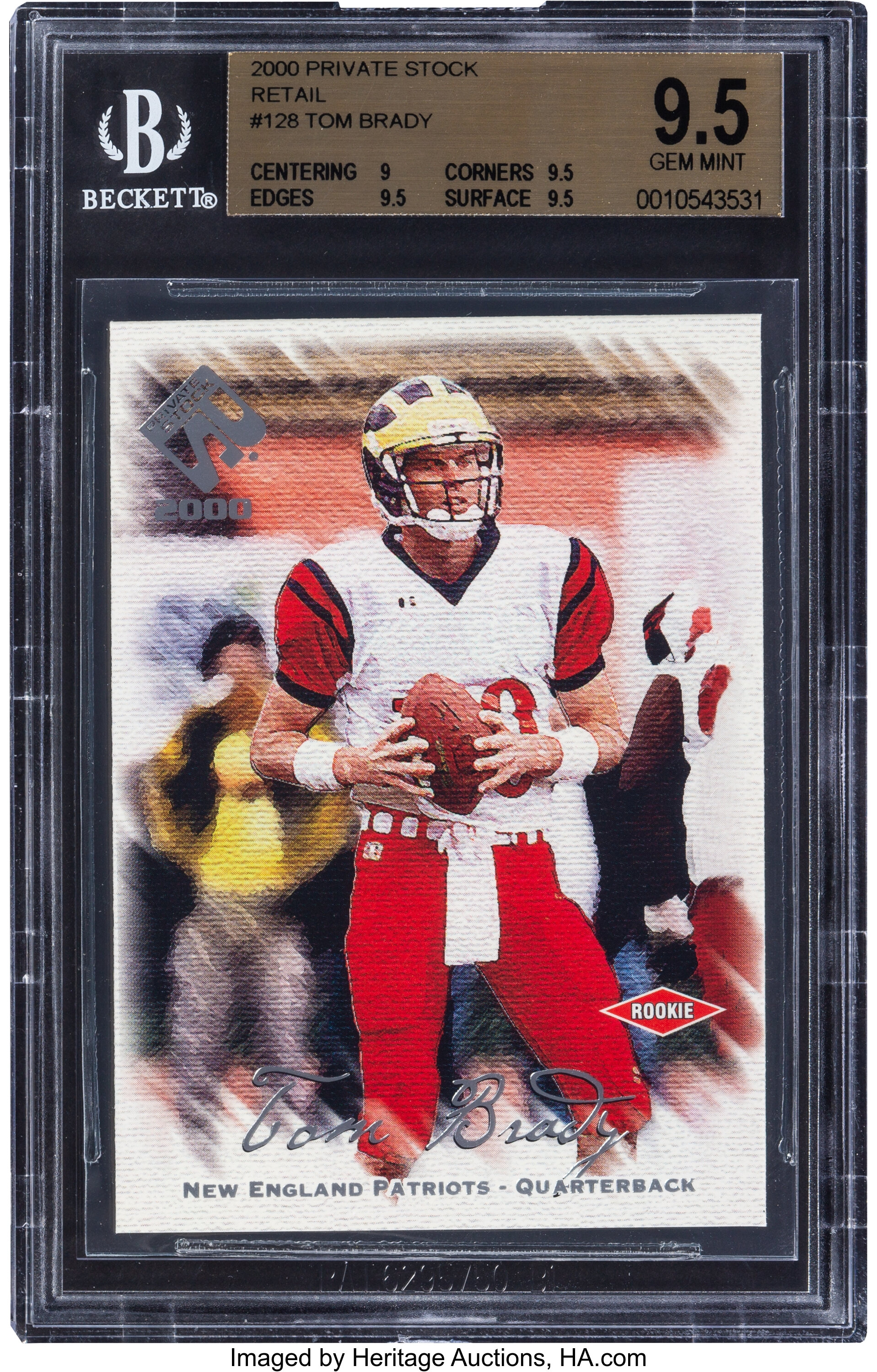 2000 Pacific Private Stock Tom Brady Retail #128 BGS Gem Mint 9.5 -, Lot  #81804