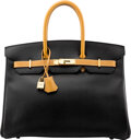 1997 Authentic Hermes birkin 35 black Ardennes leather & gold hardware