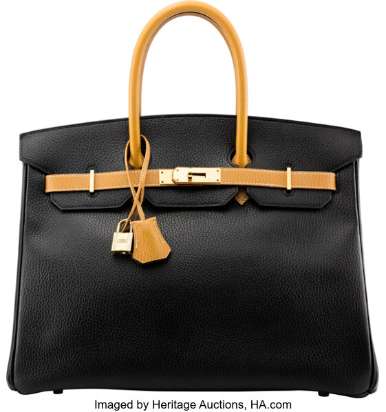 1997 Authentic Hermes birkin 35 black Ardennes leather & gold hardware