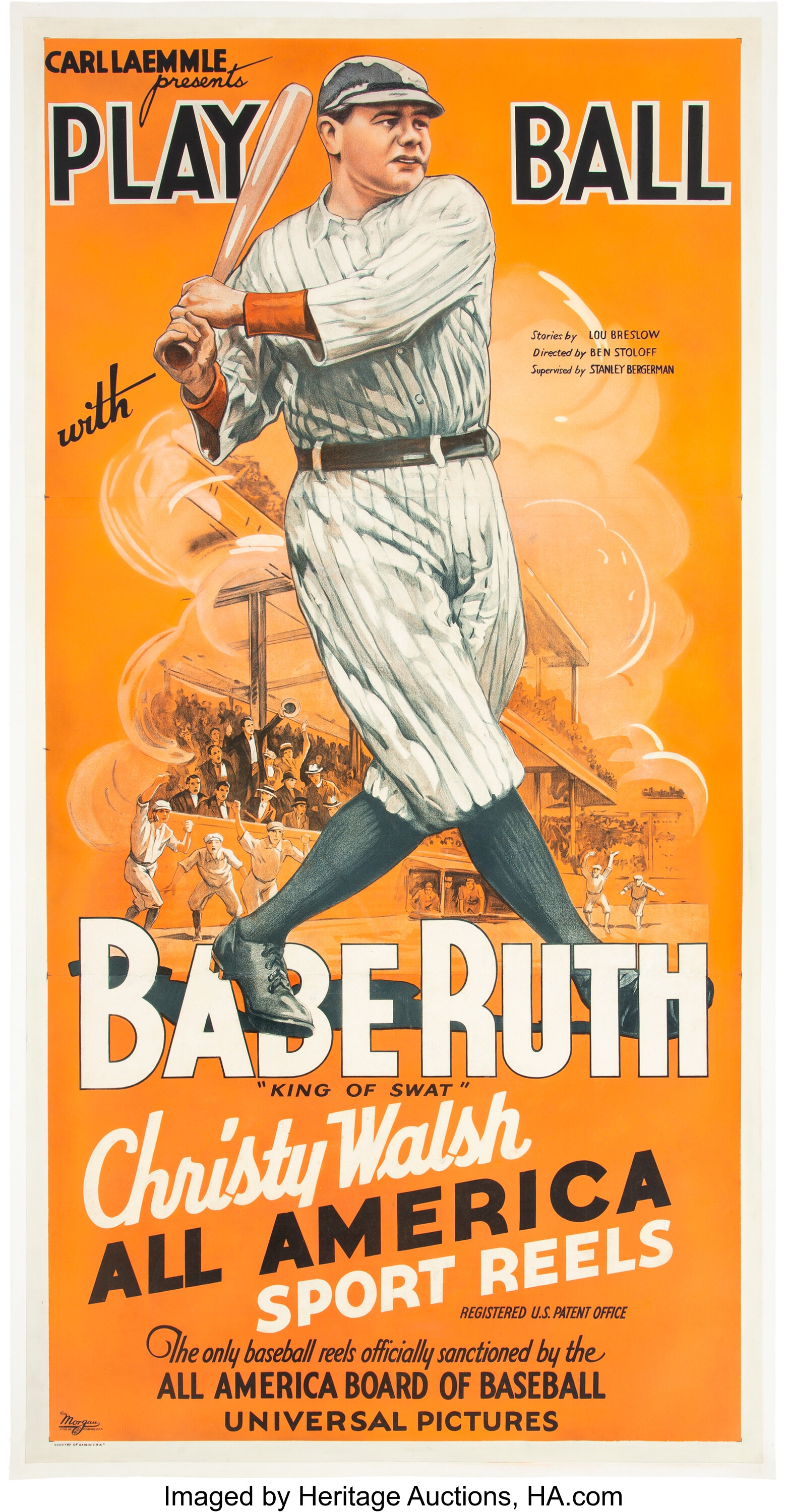 Babe Ruth Play Ball - VINTAGE POSTER