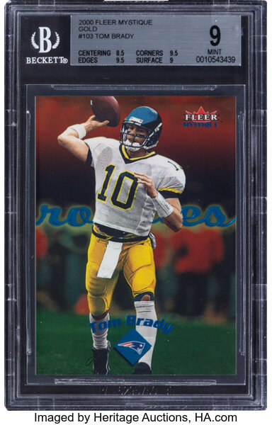 2000 Fleer Mystique Tom Brady Gold #103 BGS Mint 9 - Stated Print, Lot  #81742