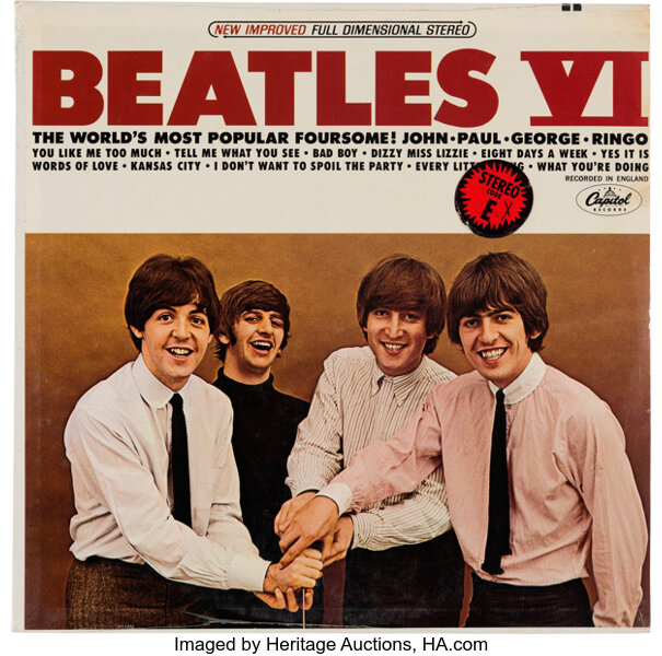 Beatles VI Sealed Stereo Album (Capitol ST 2358, 1965).... Music