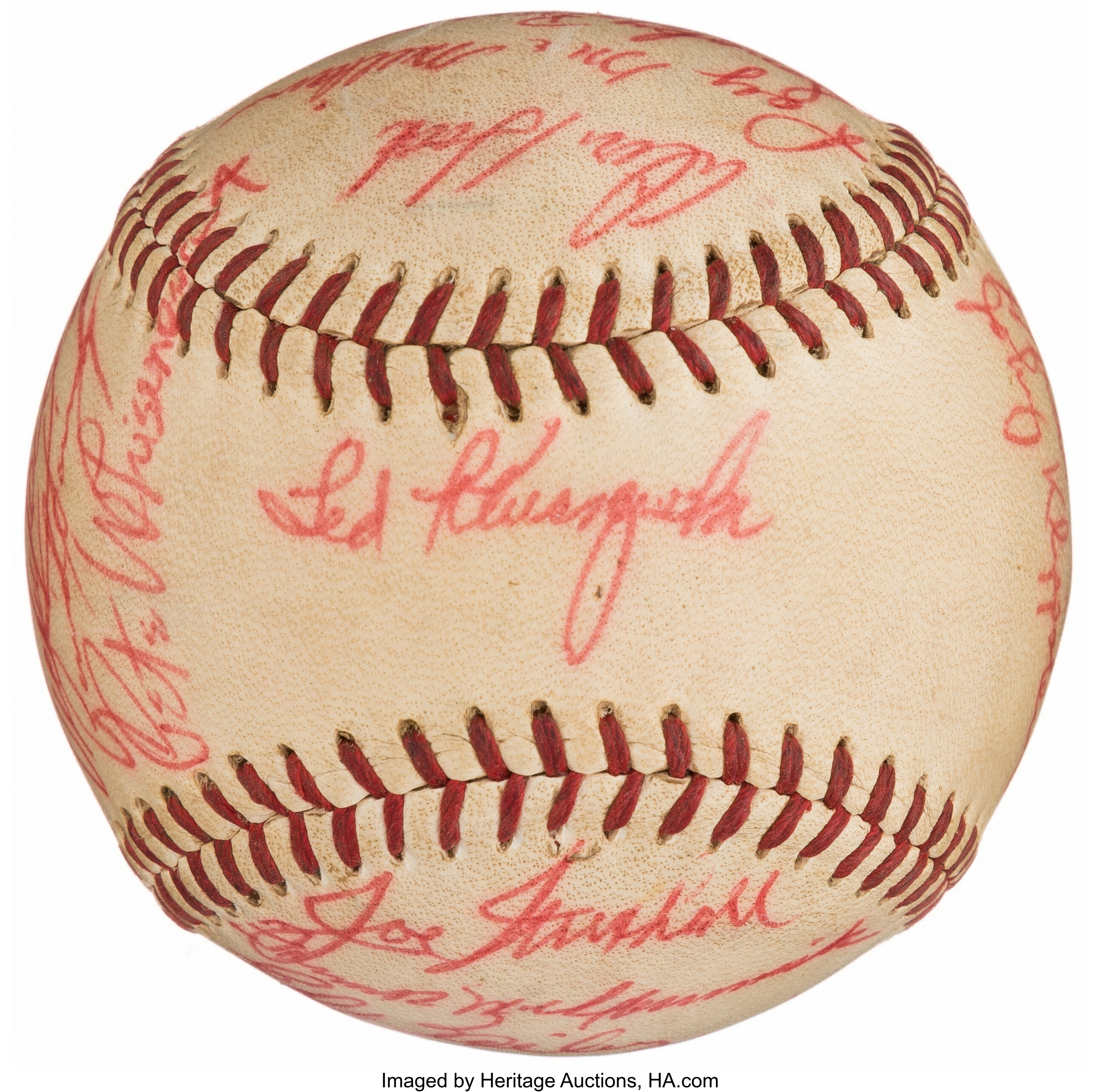 1949 Boston Red Sox Team Signed Baseball, 21 Signatures. PSA